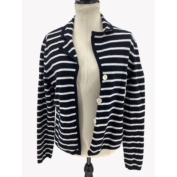 Chaps Knit Cardigan Shawl Collar -Navy & White - Womens Size XL - Picture 4 of 9